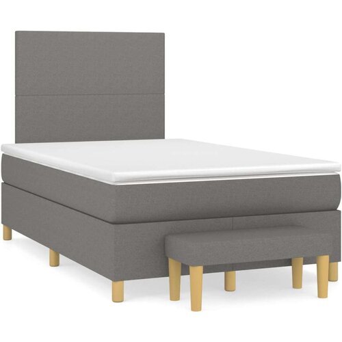  Krevet box spring s madracem tamnosivi 120 x 190 cm tkanina Cijene