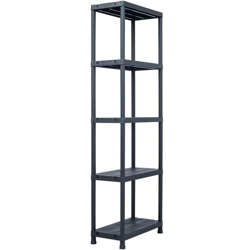 vidaXL Stojalo s policami plastika 125 kg 60x30x180 cm črno Cene