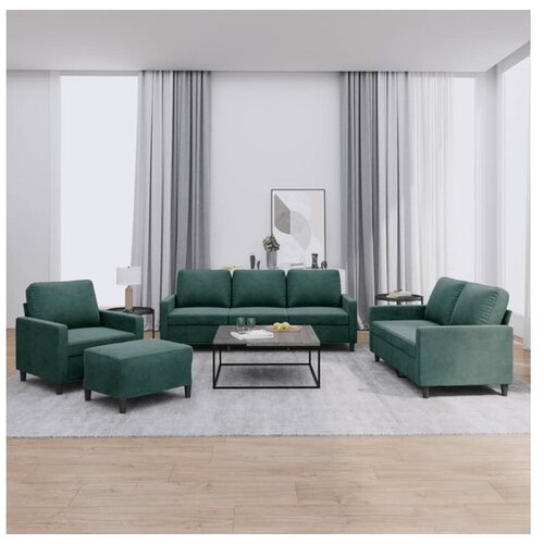vidaXL 4-dijelni set sofa s jastucima tamnozeleni baršunasti Cijene