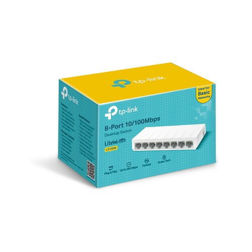 Tp-link 8 portni LS1008 TP-Link LiteWave 8-Port 10/100Mbps Desktop , 8 10/100Mbps RJ45 Ports, Desktop Plastic Case, Green Ethernet technology Slike