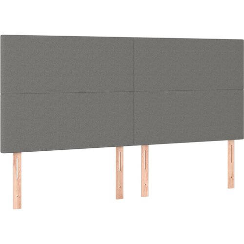Maison Chic Posteljno vzglavje - Vzglavna omarica 4 kosa temno siv 80x5x78/88 cm blago, (22077450) Slike