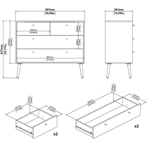 Tvilum Bijela niska komoda 99x82 cm Bodo &amp;ndash; Slike