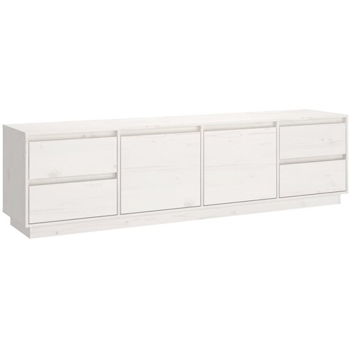 Maison Chic TV omarica - TV stojalo - Televizijska omarica bela 176x37x47,5 cm trdna borovina, (21699115) Slike