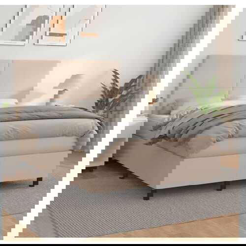 VidaXL Box spring postelja z vzmetnico kapučino 140x190cm um Slike