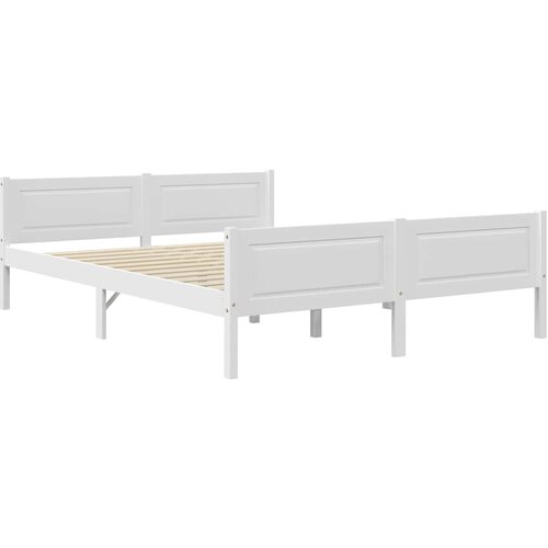  Okvir za krevet od masivne borovine bijeli 160 x 200 cm Slike