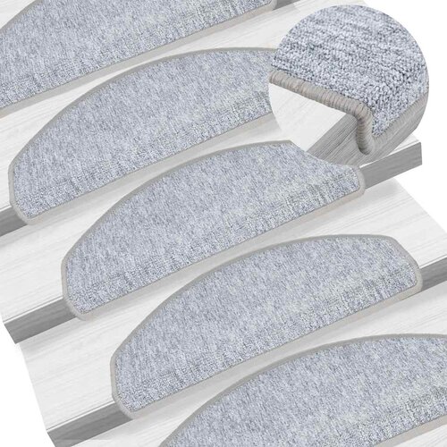  Prostirke za stepenice 30 kom 65x24x4 cm svijetlo sive poluokrugle velike Slike
