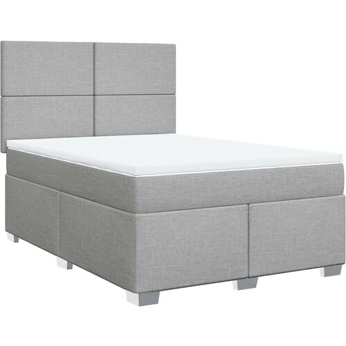 VidaXL Krevet s oprugama i madracem svjetlosivi 140x190 cm od tkanine Slike