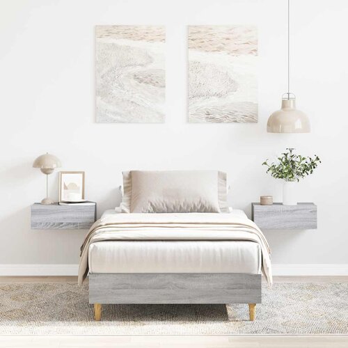 vidaXL posteljni okvir brez leži&scaron;ča Siva Sonoma 90x190 cm Cene