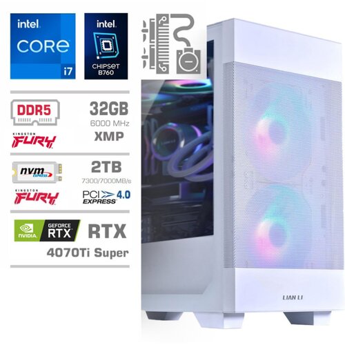 MEGA Računalnik MT S7X GAMER i7-14700KF/RTX4070Ti Super/32GB-DDR5/2TB-4.0/750W/Brez OS/bela RGB, (21009128) Cene