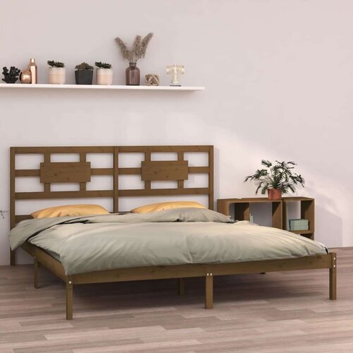  Posteljni okvir medeno rjav iz trdnega lesa 200x200 cm, (20646220) Slike