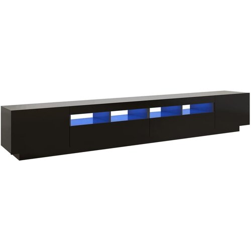 Maison Chic TV omarica - TV stojalo - Televizijska omarica z LED lučkami črna 260x35x40 cm, (21699144) Slike