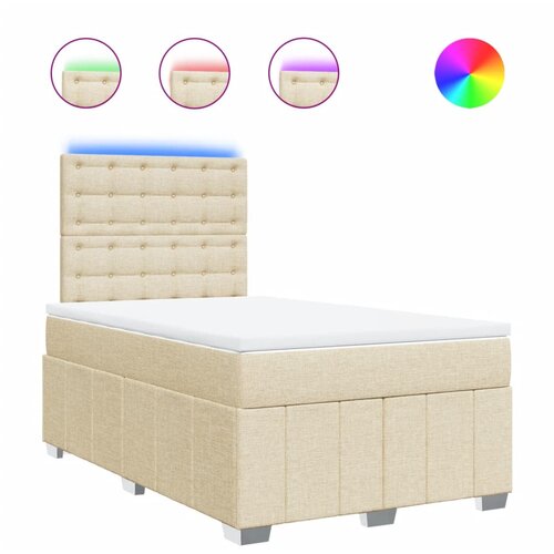 vidaXL Krevet box spring s madracem krem 120 x 190 cm od tkanine Cijene