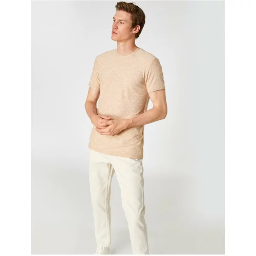Koton T-Shirt - Beige - Fitted
