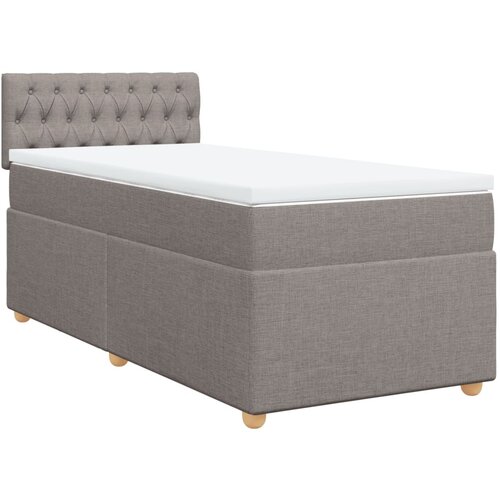 vidaXL Box spring postelja z vzmetnico taupe 100x200 cm blago, (21292091) Cene