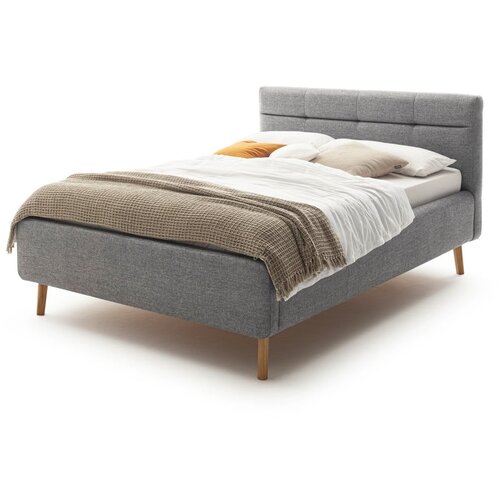 Meise M&amp;ouml;bel Sivi tapecirani bračni krevet s prostorom za odlaganje s podnicom 180x200 cm Lotte - Slike