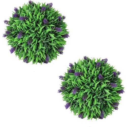 vidaXL set od 2 kugle od umjetnog šimšira s lavandom 30 cm Cijene