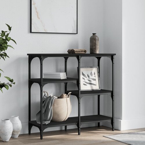 The Living Store Konzolna mizica črna 80x29x75 cm inženirski les - Konzolna Mizica, (21574162) Cene