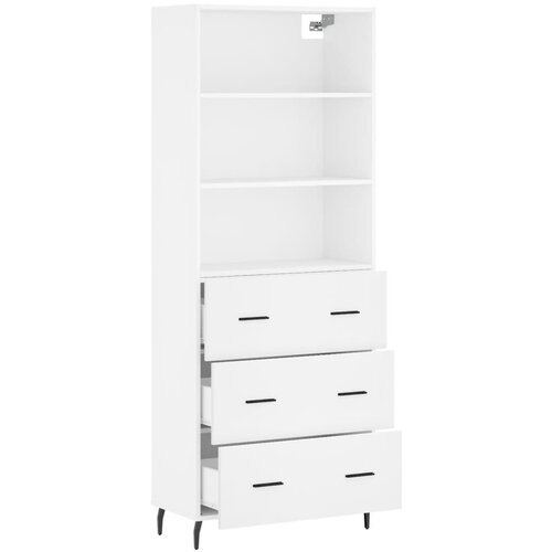  Visoka komoda bijela 69,5x34x180 cm konstruirano drvo Slike