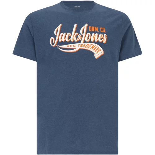 Jack & Jones Plus Majica mornarska / oranžna / bela