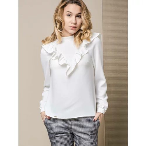 Premium Lola blouse with frills at the front white