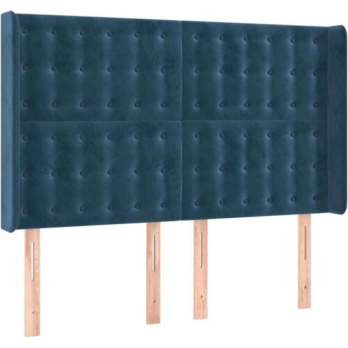  Uzglavlje s u&amp;scaron;ima tamnoplavo 147x16x118/128 cm bar&amp;scaron;unasto Slike