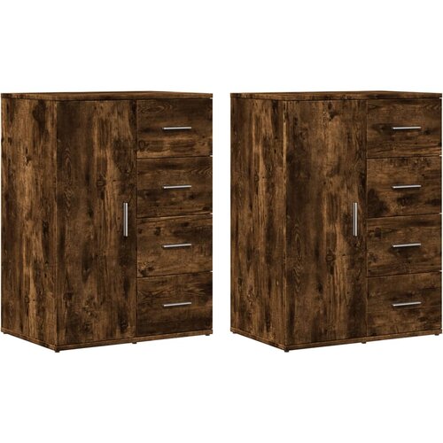 Maison Chic Komoda - Predalnik 2 kosa dimljeni hrast 59x39x80 cm inženirski les, (21720241) Cene