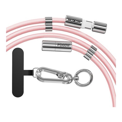 Moxom mx-cb312 type c to type c strap pink Usb data kabal ( U2207 ) Slike