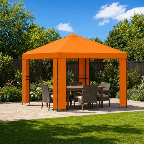 vidaXL Paviljon 3 x 3 m Oranžna Poliester in jeklo 190 gsm Cene