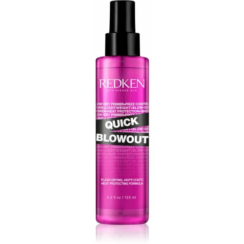 Redken Quick Blowout pršilo za zaščito las med toplotnim oblikovanjem z likalnikom ali kodralnikom za hitrejše sušenje las 125 ml