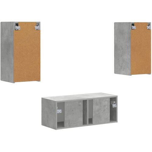  Set TV komoda Zidne 6 pcs Betonski sivi Konstruirano drvo Slike