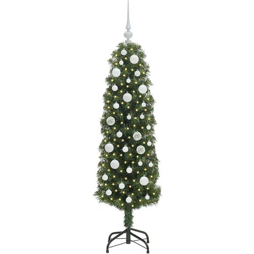 VidaXL Umjetno božićno drvce Zelena 150 cm PVC i čelik i plastika Slike