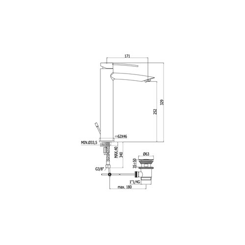 Paffoni berry za lavabo visoka BR085 Slike