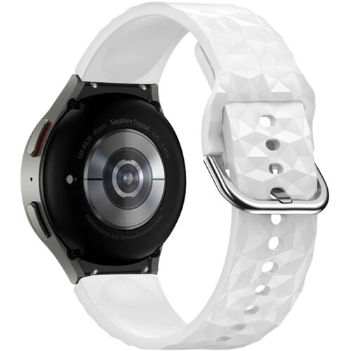 AVIZAR pa&scaron;ček  za samsung galaxy watch 5 / watch 5 pro / watch 4 classic / watch 4 iz silikona, tekstura romb - bel, (5000039377) Cene