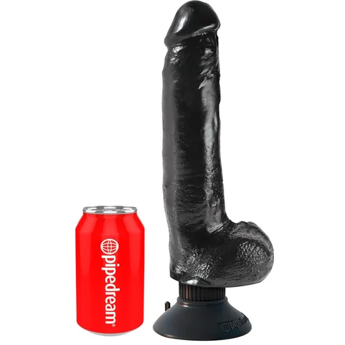 King Cock 9 - savitljiv, nožni vibrator (26cm) - crni