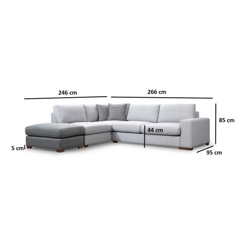 Atelier Del Sofa Kutni set Loop 1 95x85x246cm Siva Slike