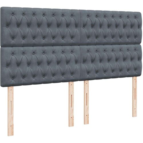 VidaXL Krevet s oprugama i madracem tamnosivi 180x200 cm bar&amp;scaron;unasti Slike