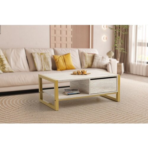 Hanah home haldizen - gold, marble goldmarble coffee table Cene