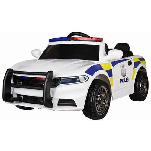 Lean_Toys Otroški električni avto Police 12V Bela lea, (20407449)