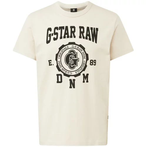 G-star Raw Majica svetlo bež / črna