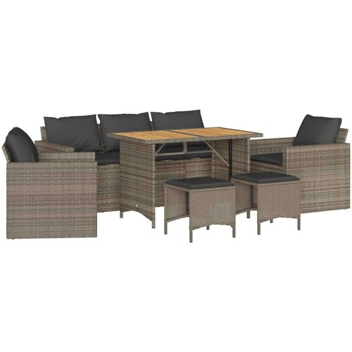 VidaXL 6-dijelni set vrtnih sofa od poliratana s jastucima sivi Slike