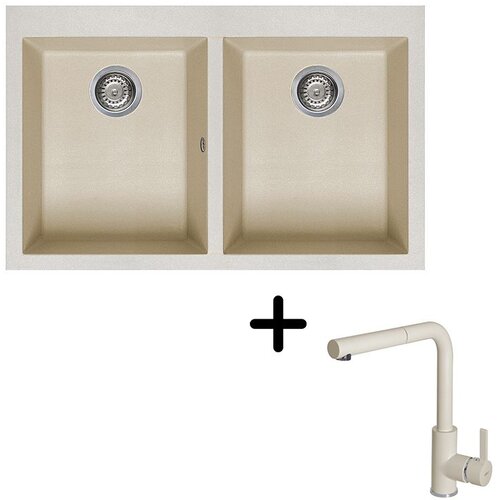  Sudoper Elleci Quadra 350 + slavina C02 Bianco antico Cijene