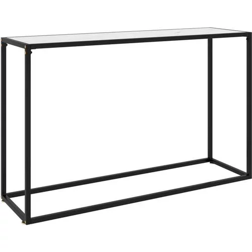  Konzolna mizica bela 120x35x75 cm kaljeno steklo