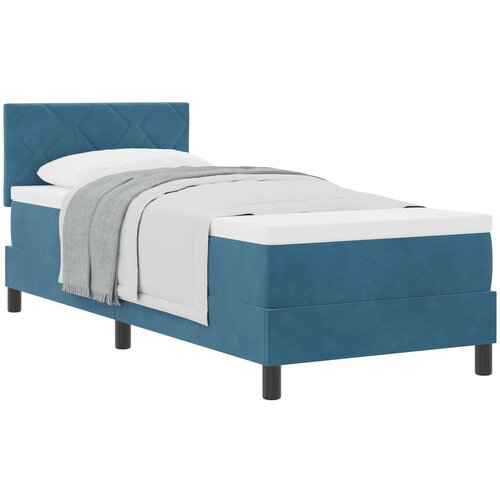 vidaXL Box Spring postelja z vzmetnico temno modra 80x200 cm žamet, (22051439) Cene