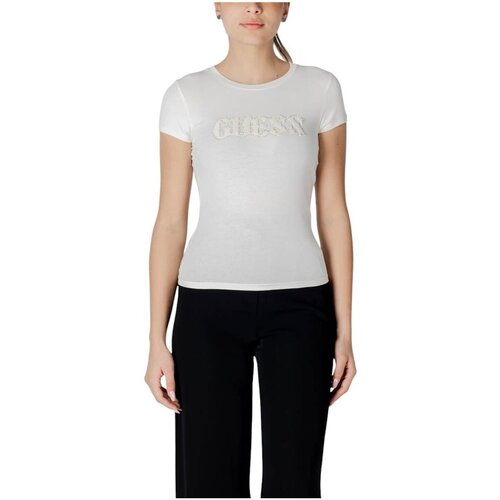 Guess Majice s kratkimi rokavi SS PONY HAIR LOGO R5 W5GI42 J1314 Bela Cene