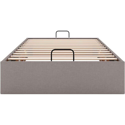 VidaXL Otomanski okvir kreveta bez madraca smeđe-sivi 90x190cm tkanine Slike
