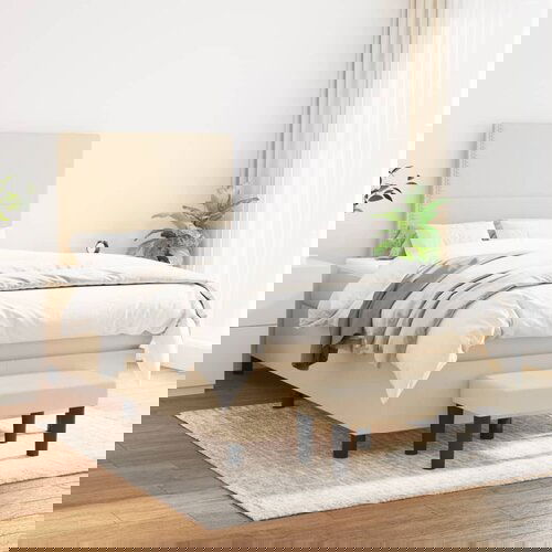 The Living Store Box spring postelja z vzmetnico krem 120x200 cm blago - Box Spring Postelja, (21514729) Cene