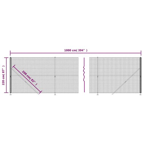  Ograda od žičane mreže s prirubnicom antracit 2,2x10 m Slike
