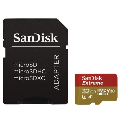 San Disk 32GB Extreme Micro SDHC A1 CL10 V30 UHS-I U3 100MB/s Mobile spominska kartica + adapter Cene