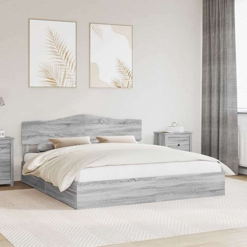  Krevet s od storage Siva Sonoma 180 x 200 cm Konstruirano drvo Cene