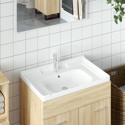 vidaXL Kopalniški umivalnik bel 61x48x23 cm pravokoten keramičen Cene